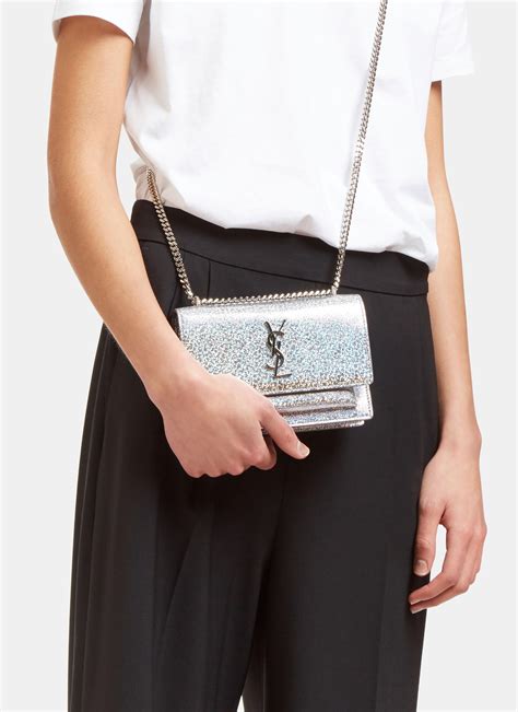 ysl sunset leather wallet on chain|best wallet on chain women.